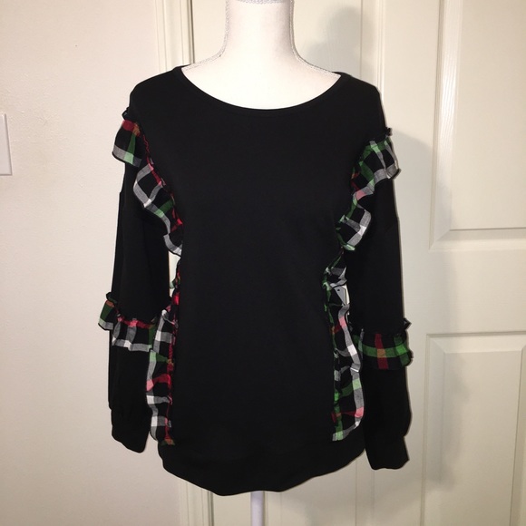 crown & ivy Tops - Crown & Ivy Ruffle Sweatshirt